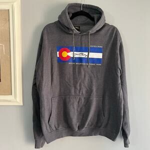 Estes Park Graphic Women's Grey Hoodie Sz Large